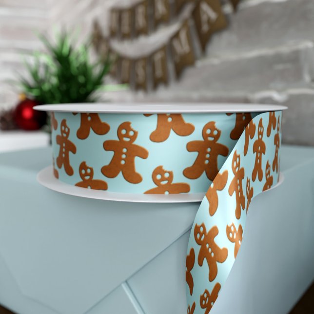 Gingerbread Man Pattern Christmas Holiday Ribbon (Creator Uploaded)