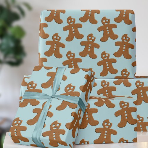Gingerbread Man Pattern Christmas Wrapping Paper