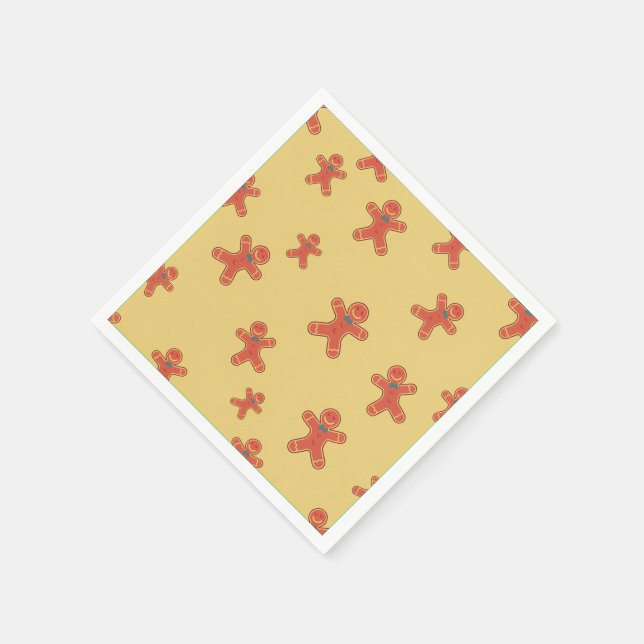 Gingerbread Man Pattern Napkins (Corner)