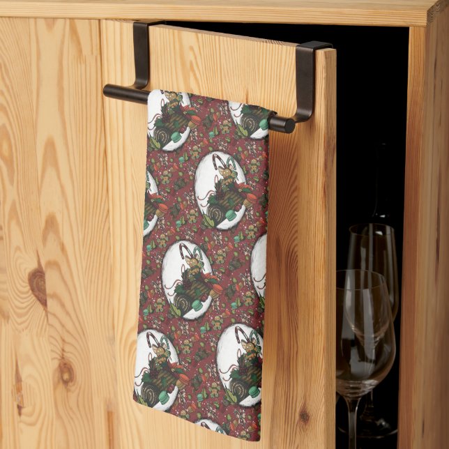 Gingerbread Man- Peppermint Kitchen Towel (Thirds Fold)