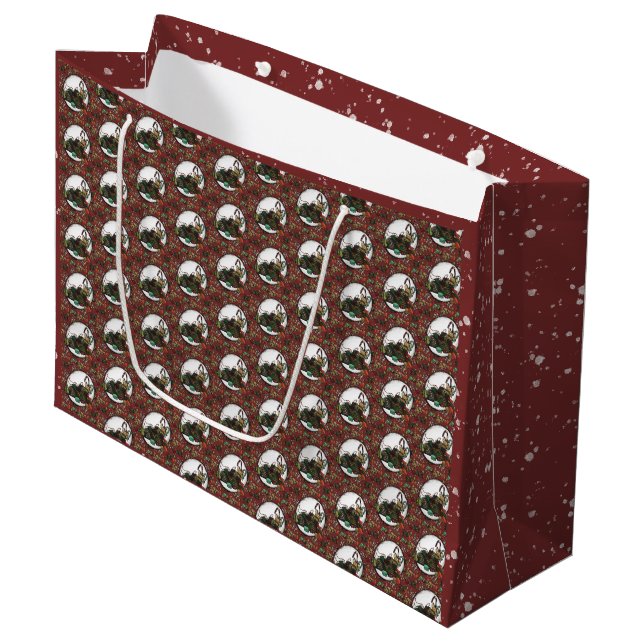 Gingerbread Man- Peppermint Large Gift Bag (Front Angled)