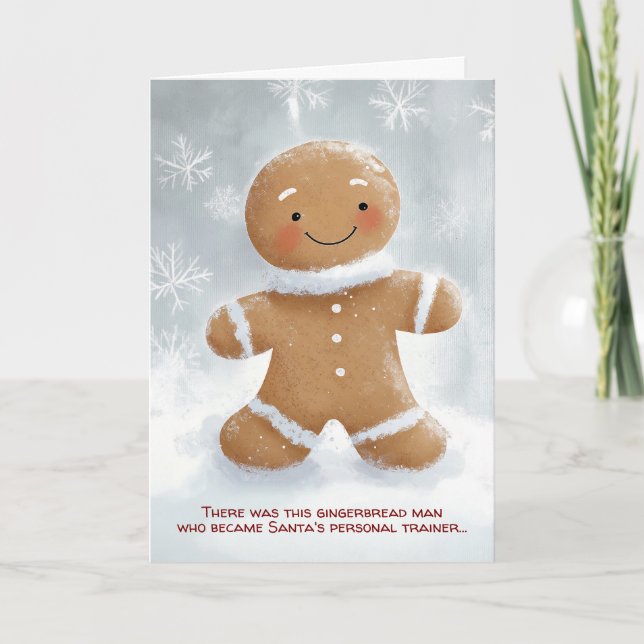 Gingerbread Man Personal Trainer Christmas Card (Front)
