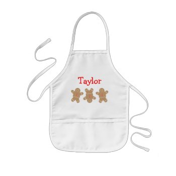 Gingerbread Man Personalized Apron by GemAnn at Zazzle