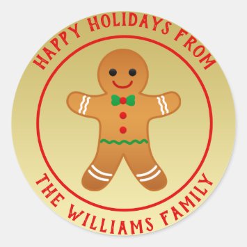 Gingerbread Man | Personalized Faux Gold Christmas