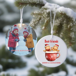 Gingerbread man Personalized photo Christmas Ornament