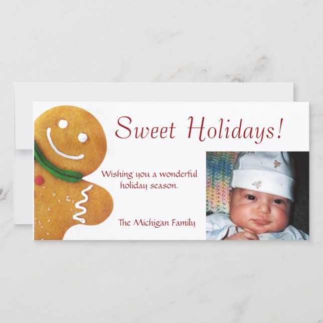 Gingerbread Man Photo Card (Front)