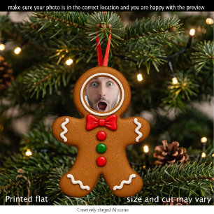 Gingerbread Man Photo Christmas Printed Flat Cutout