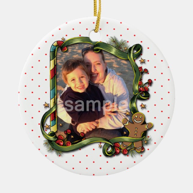 Gingerbread Man Photo Ornament (Front)