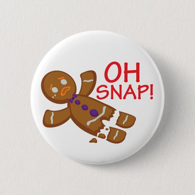 Gingerbread Man Pinback Button (Front)