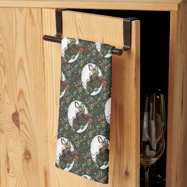 Gingerbread Man: Pine Kitchen Towel (Thirds Fold)
