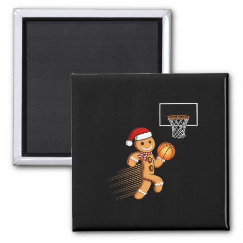 Gingerbread Man Playing Basketball Christmas Cooki Magnet