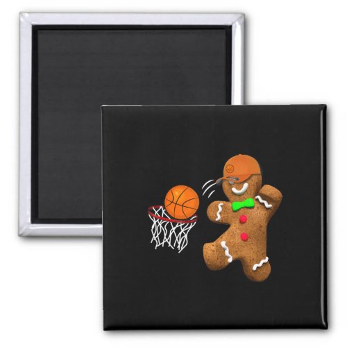 Gingerbread Man Playing Basketball Christmas Xmas  Magnet