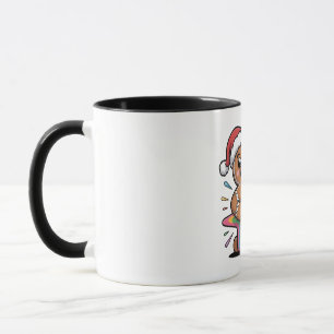 Gingerbread Man Playing Guitar Electric Santa Mug