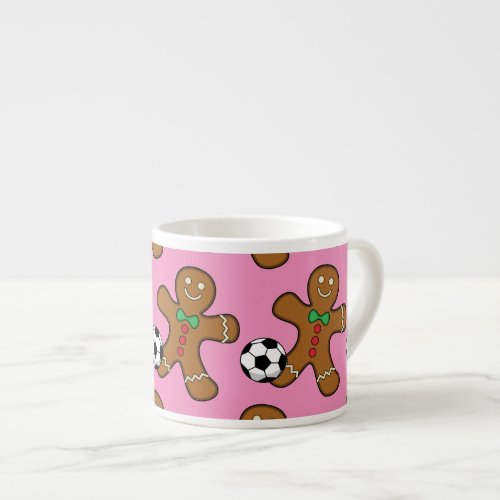 Gingerbread Man Playing Soccer Espresso Cup