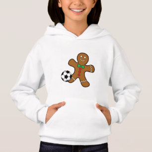 Gingerbread Man Playing Soccer Hoodie
