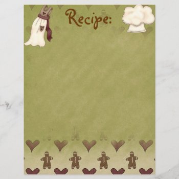 Gingerbread Man Recipe Paper by LulusLand at Zazzle