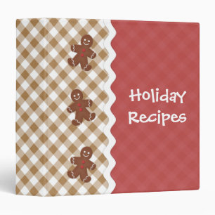 Gingerbread Man Red and Tan Holiday Binder