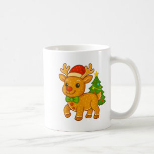 Gingerbread Man Reindeer Santa Hat Christmas Tree  Coffee Mug