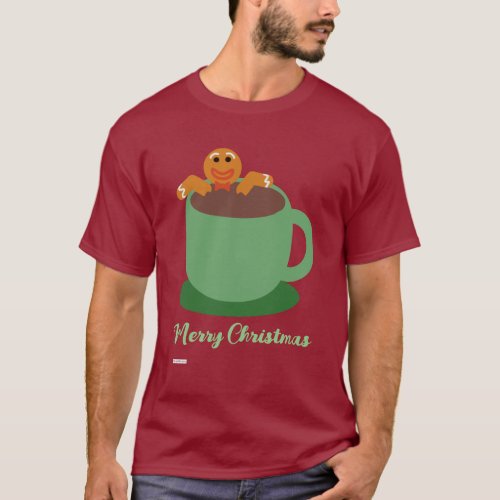 Gingerbread Man Relaxing Cocoa Holiday Fun T_Shirt