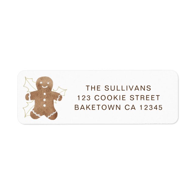 Gingerbread Man Return Address Label (Front)