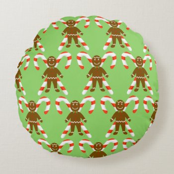 Gingerbread Man Reversible Christmas Pillow by Shenanigins at Zazzle