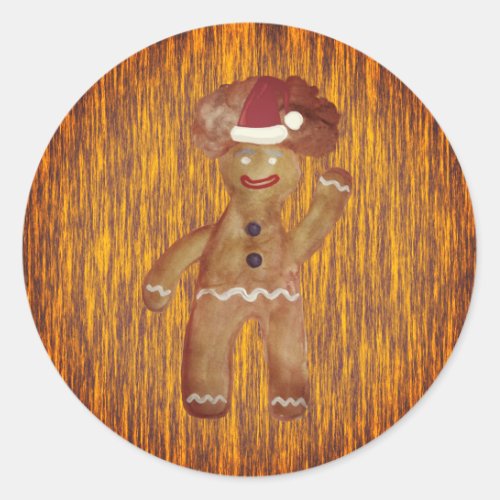 Gingerbread Man Santa Sticker