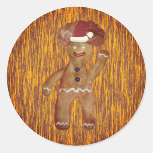Gingerbread Man Santa Sticker