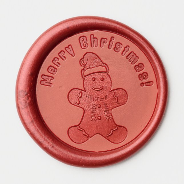 Gingerbread Man Santa Wax Seal Sticker (Front)