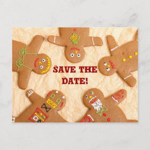 Gingerbread Man Save the Date Postcard (customize)