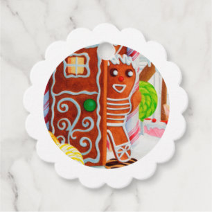 GINGERBREAD MAN Scalloped Gift Tags