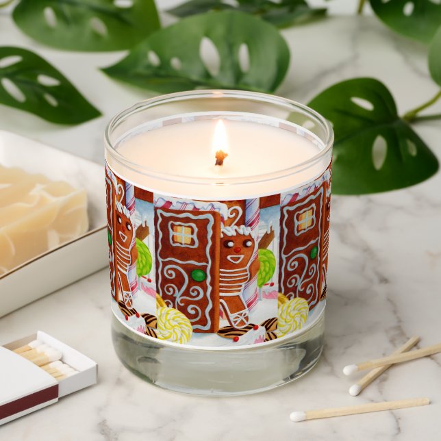GINGERBREAD MAN Scented Jar Candle (Lit)