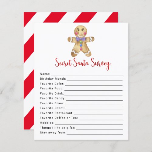 Gingerbread man _ Secret Santa Survey game