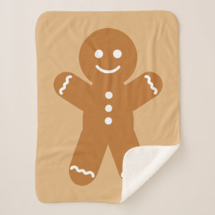 Gingerbread man sherpa blanket