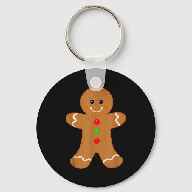 Gingerbread Man Shirt Christmas Cookie Baking Holi Keychain (Front)