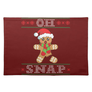 Gingerbread Man Shirt Gift Oh Snap Christmas Ugly Cloth Placemat