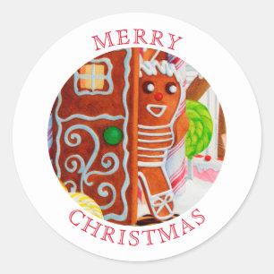GINGERBREAD MAN Small Round Envelope Seals