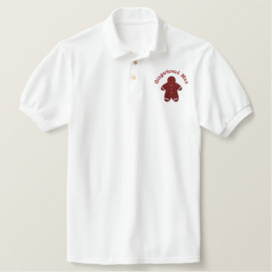 Gingerbread Man (smaller) Custom Embroidery Design Embroidered Polo Shirt