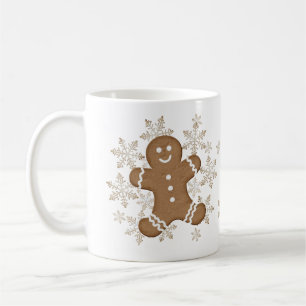 Gingerbread Man Snowflake Christmas Cookie Holiday Coffee Mug