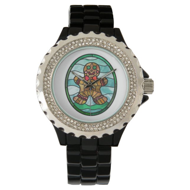 Gingerbread man stained glass watch (Front)