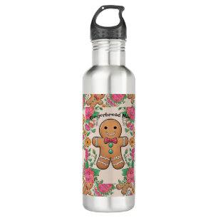Gingerbread Man Stainless Steel Water Bottle