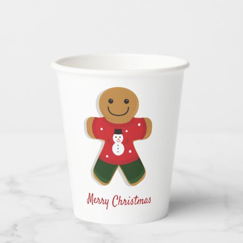 Gingerbread Man Sweater Christmas Paper Cups