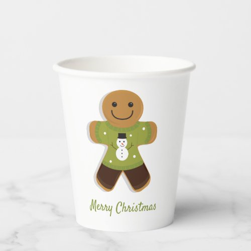 Gingerbread Man Sweater Christmas Paper Cups