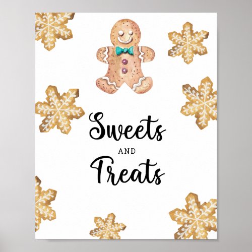 Gingerbread man _ sweets and treats baby shower poster
