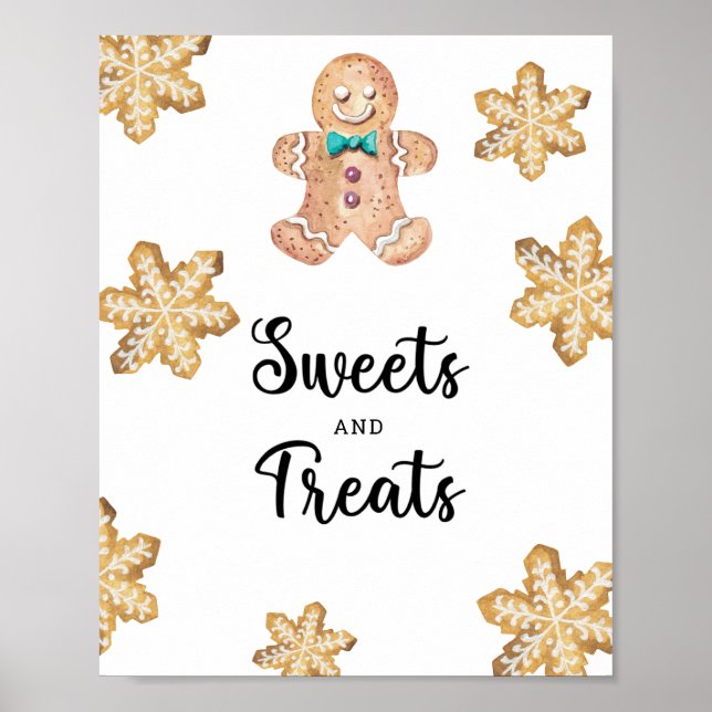 Gingerbread man - sweets and treats baby shower poster (Front)
