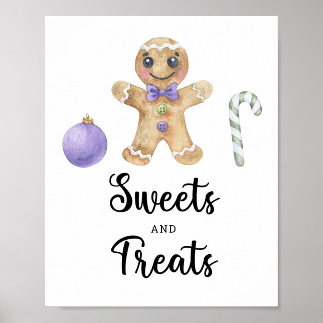 Gingerbread man - sweets and treats baby shower poster (Front)