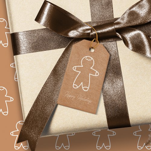 Gingerbread Man Tan D78F62 Holiday Gift Tag