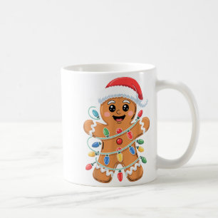 Gingerbread Man Tangled Christmas Lights Coffee Mug