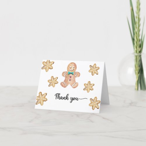 Gingerbread man thank you card