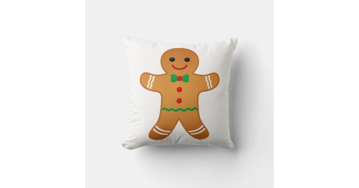 Gingerbread Man Throw Pillow Zazzle 3227