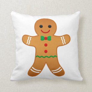 Gingerbread Man Throw Pillow